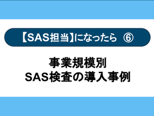 SAS担当になったら⑥ 事業規模別 SAS検査の導入事例【全6回】