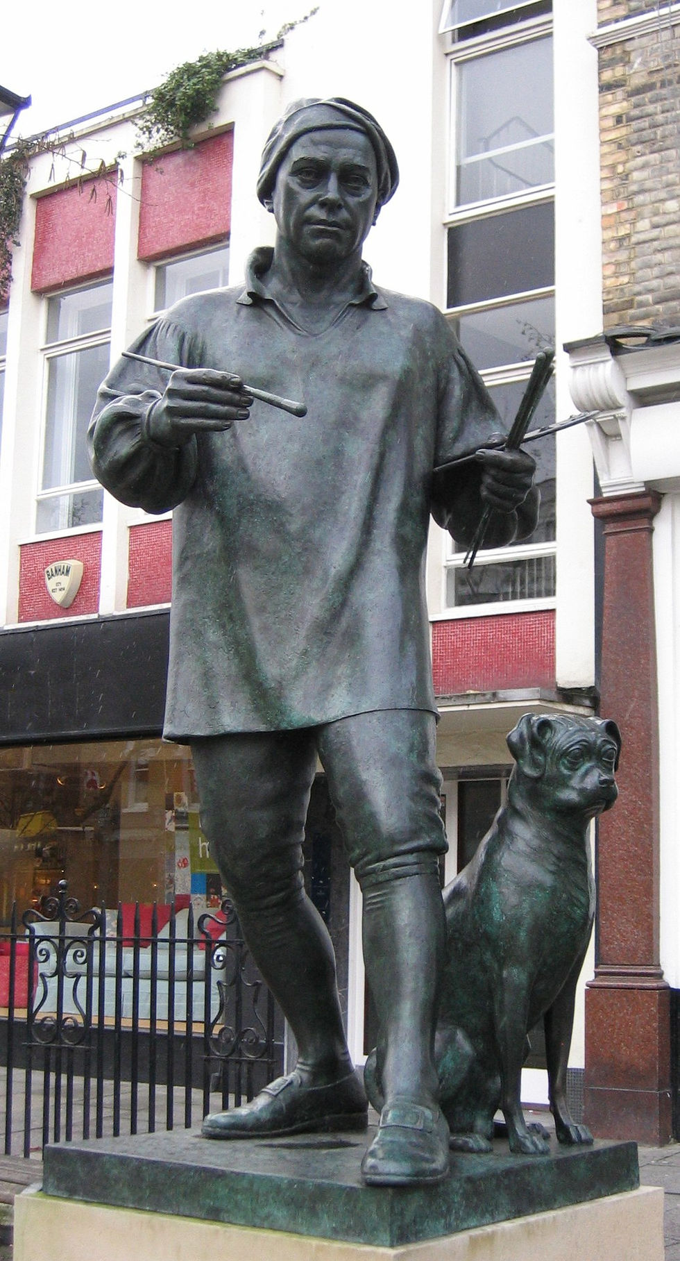 William Hogarth with Trump by Jim Mathieson, (2001). Source: Wikipedia, public domain