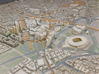 The New London Model (Central London) at the London Centre, Guildhall. The Olympic Park, Stratford