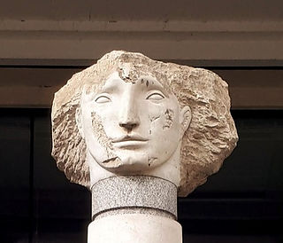 Angel Heads by sculptor Emily Young, Juxon House, St Paul's Churchyard, City of London