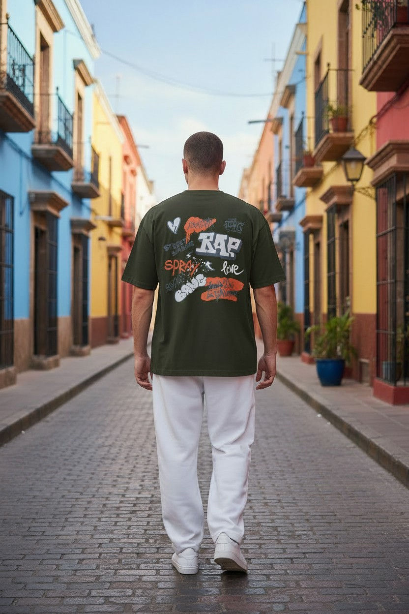 Thumbnail: Man walking on a colorful street