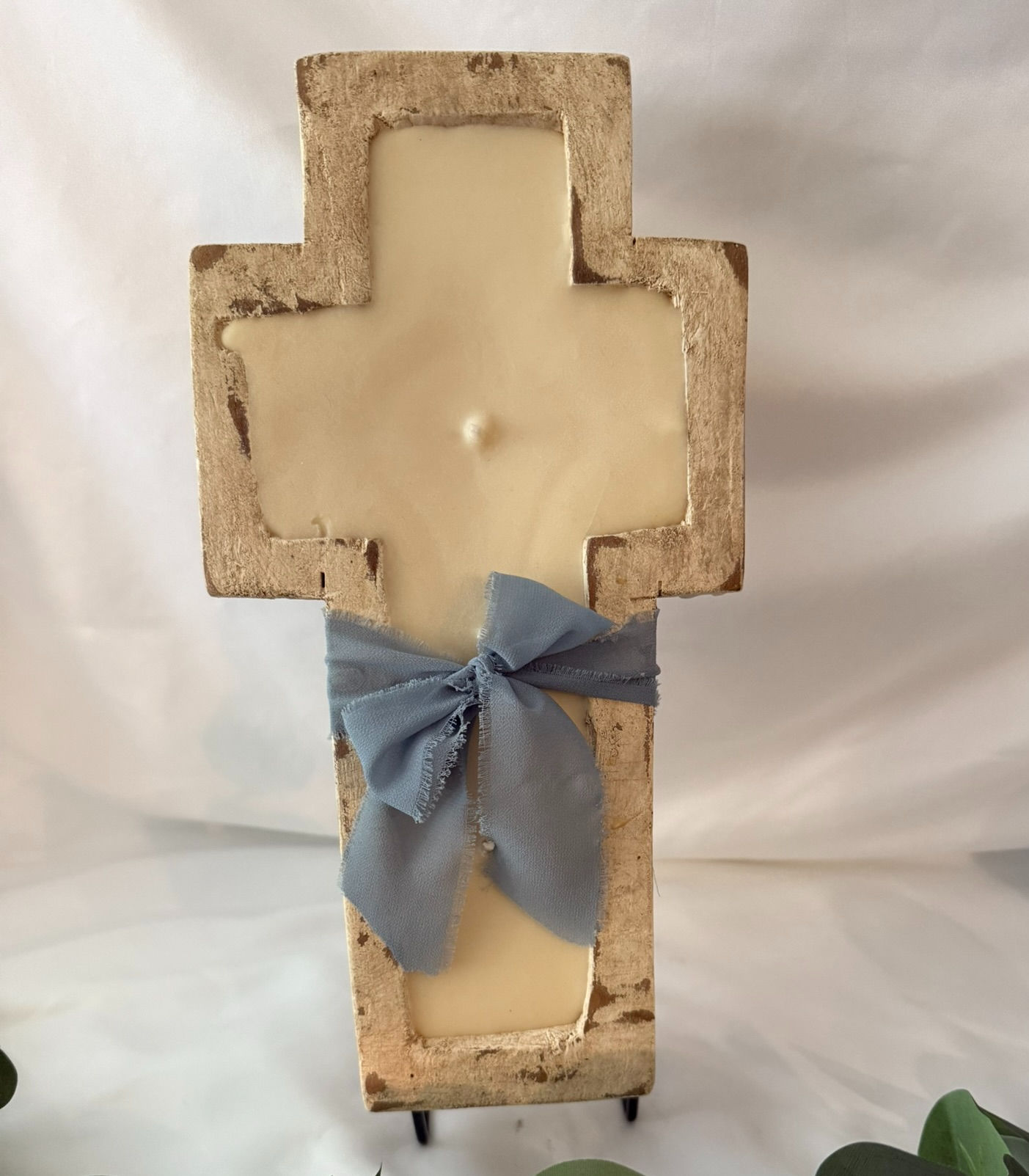 Small Wooden Cross Farmhouse Dough Bowl