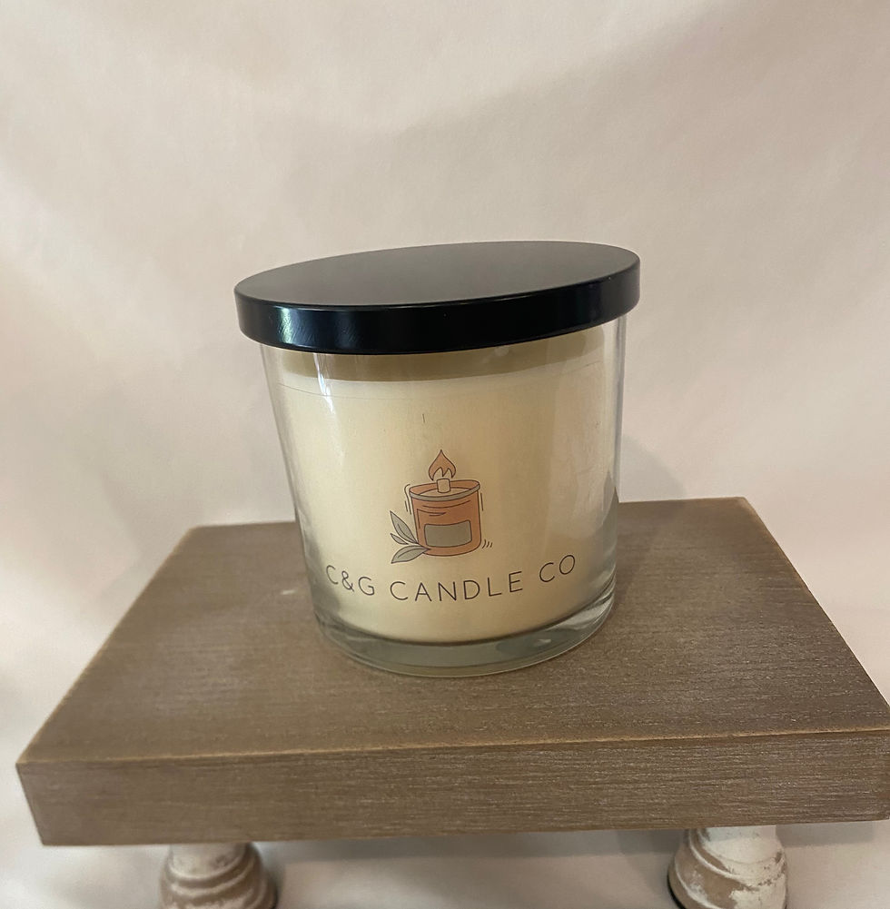 10 oz circular glass white soy candle