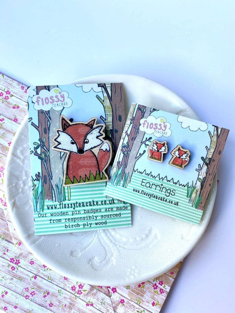 Thumbnail: Fox Wooden Earrings