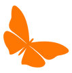 Orange butterfly part of the Remembrance Forest logo