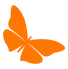 Orange butterfly part of the Remembrance Forest logo