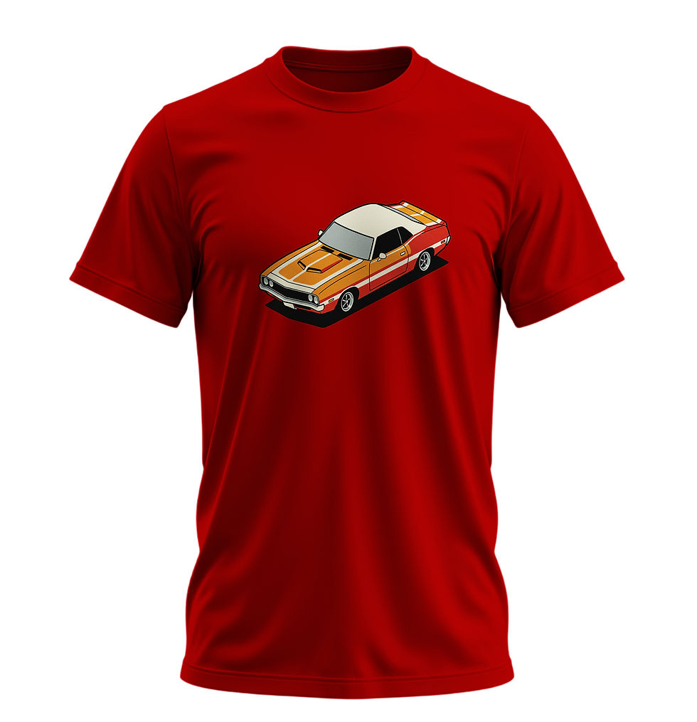 Küçük resim: Retro Amerikan Arabası Tişört – %100 Pamuk Unisex Retro Tasarım Tshirt