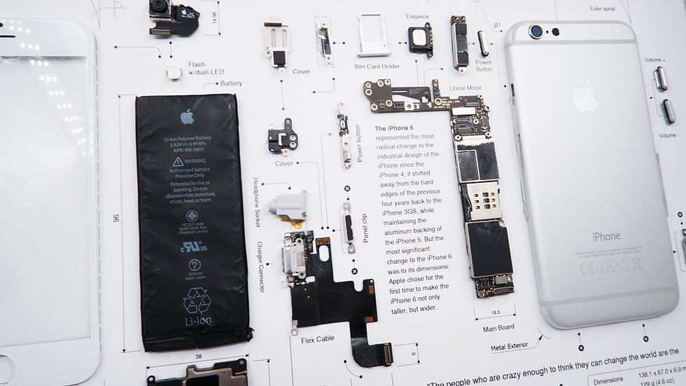 Küçük resim: Parça iPhone 6 Duvar Sanatı – 30x40cm Çerçeveli Teardown Duvar Dekoru