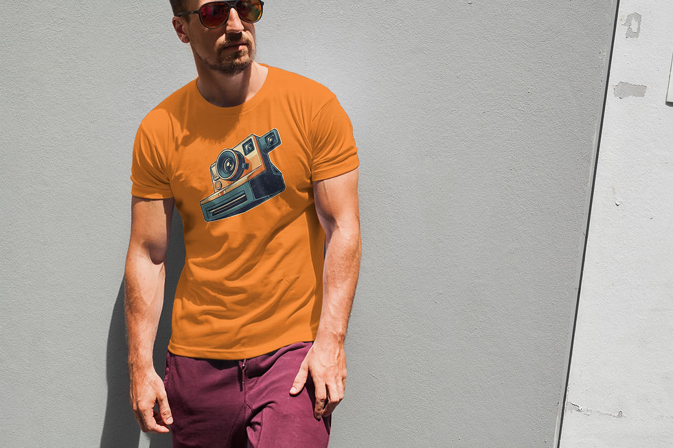 Küçük resim: Şipşak Fotoğraf Makinesi Tişört – %100 Pamuk Unisex Retro Tasarım Tshirt