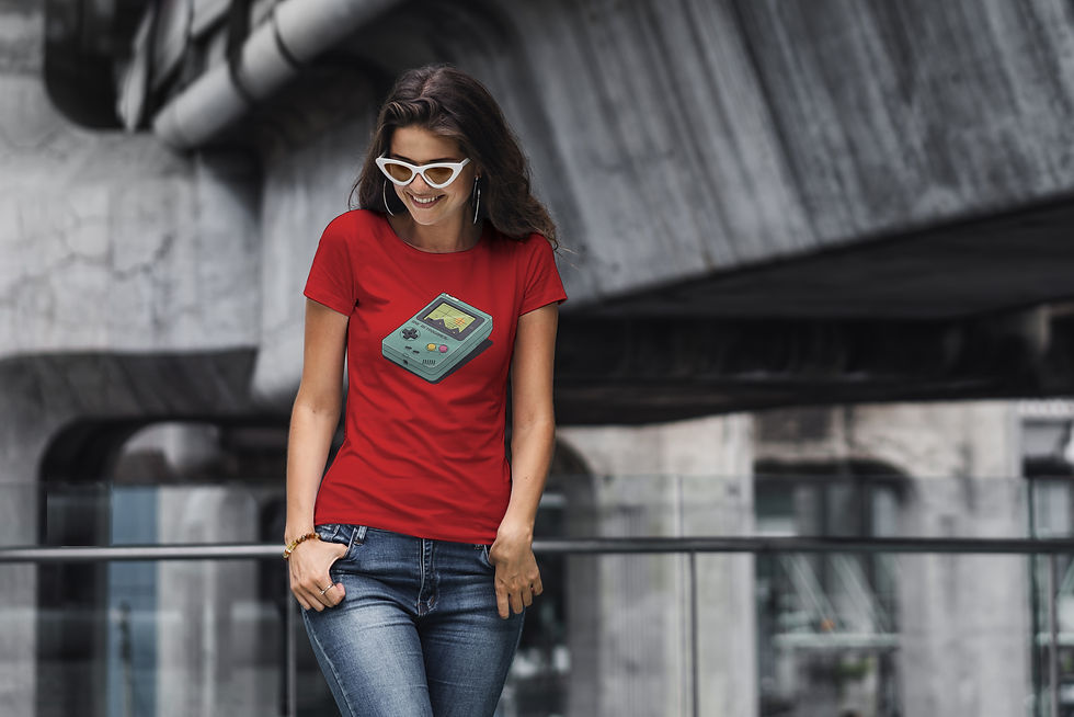 Küçük resim: Gameboy Oyun Konsolu Tişört – %100 Pamuk Unisex Retro Tasarım Tshirt