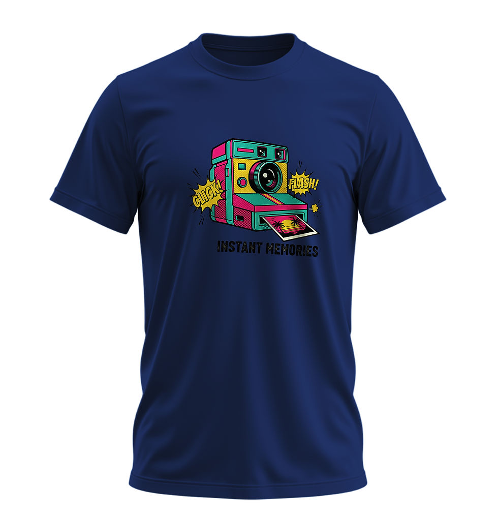 Küçük resim: Şipşak Fotoğraf Makinesi Tişört – %100 Pamuk Unisex Retro Tasarım Tshirt