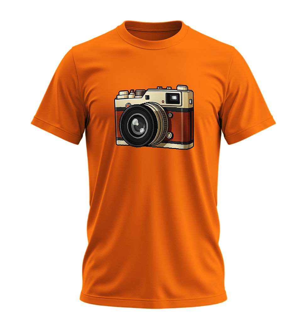 Küçük resim: Antika Fotoğraf Makinesi Tişört – %100 Pamuk Unisex Retro Tasarım Tshirt
