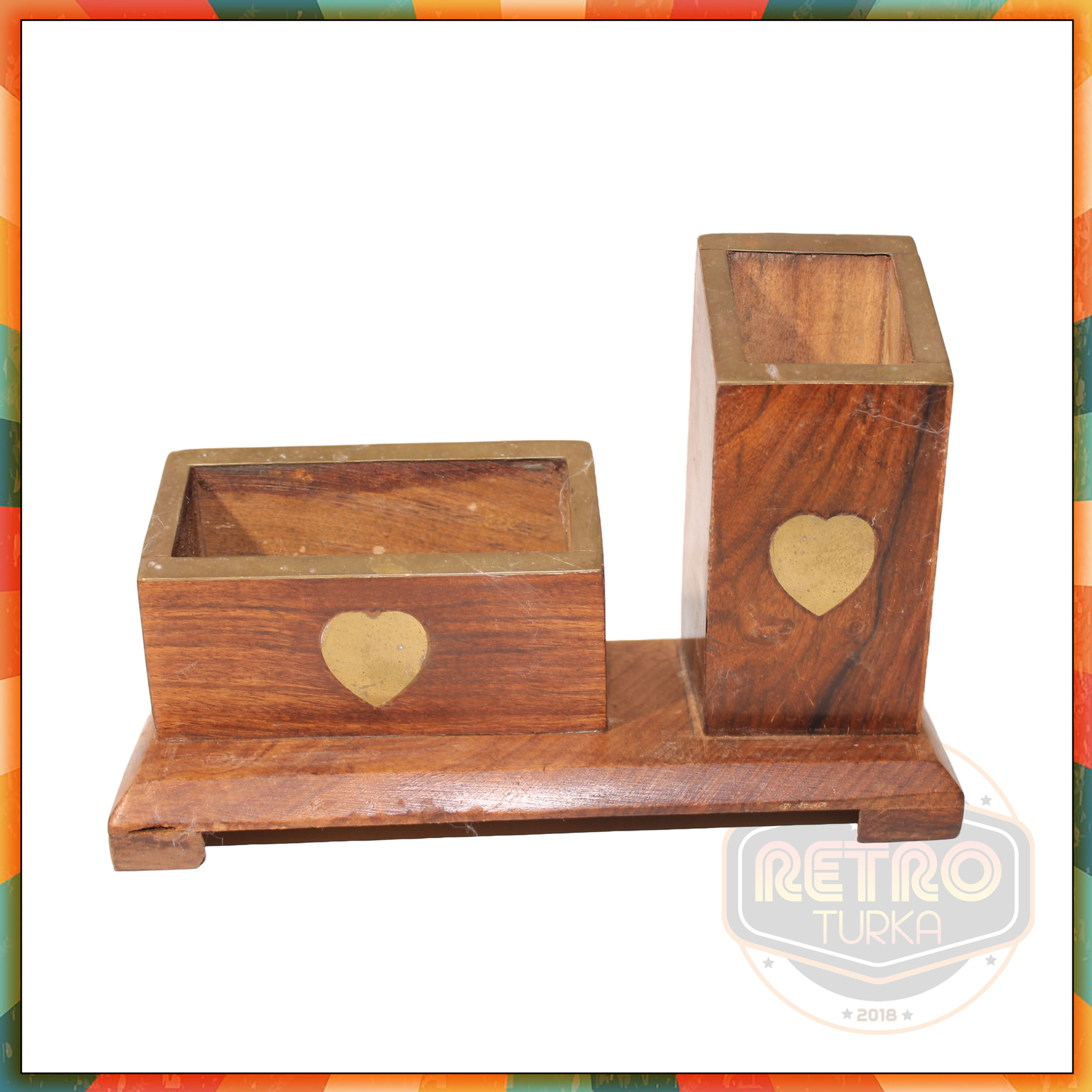 Pirinç Gömme Ahşap Kalemlik