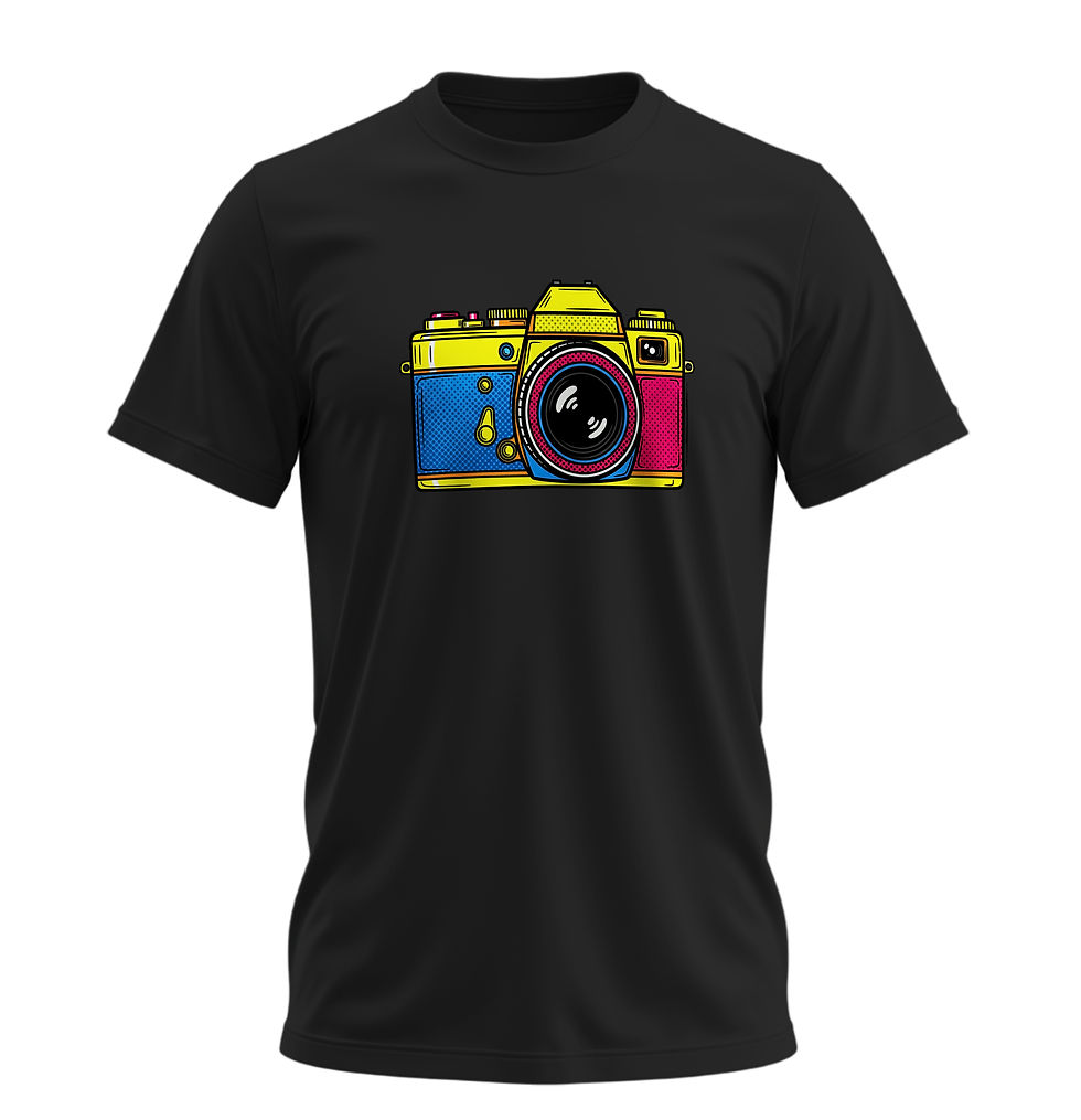 Küçük resim: Antika Fotoğraf Makinesi Tişört – %100 Pamuk Unisex Retro Tasarım Tshirt