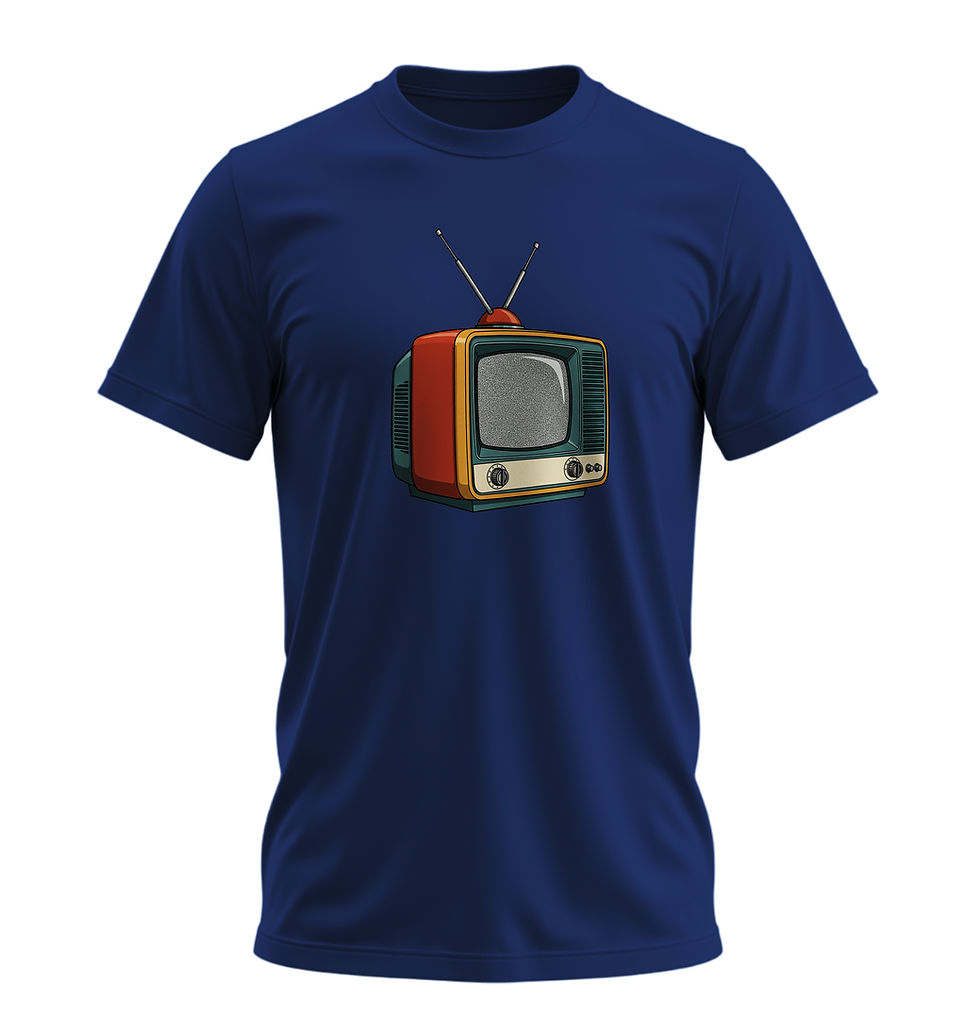 Küçük resim: Retro Televizyon Tişört – %100 Pamuk Unisex Supreme Kumaş Retro Tasarım Tshirt