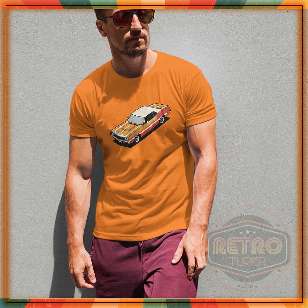 Retro Amerikan Arabası Tişört – %100 Pamuk Unisex Retro Tasarım Tshirt