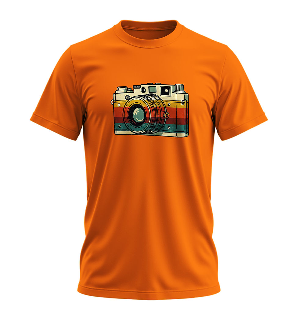 Küçük resim: Antika Fotoğraf Makinesi Tişört – %100 Pamuk Unisex Retro Tasarım Tshirt