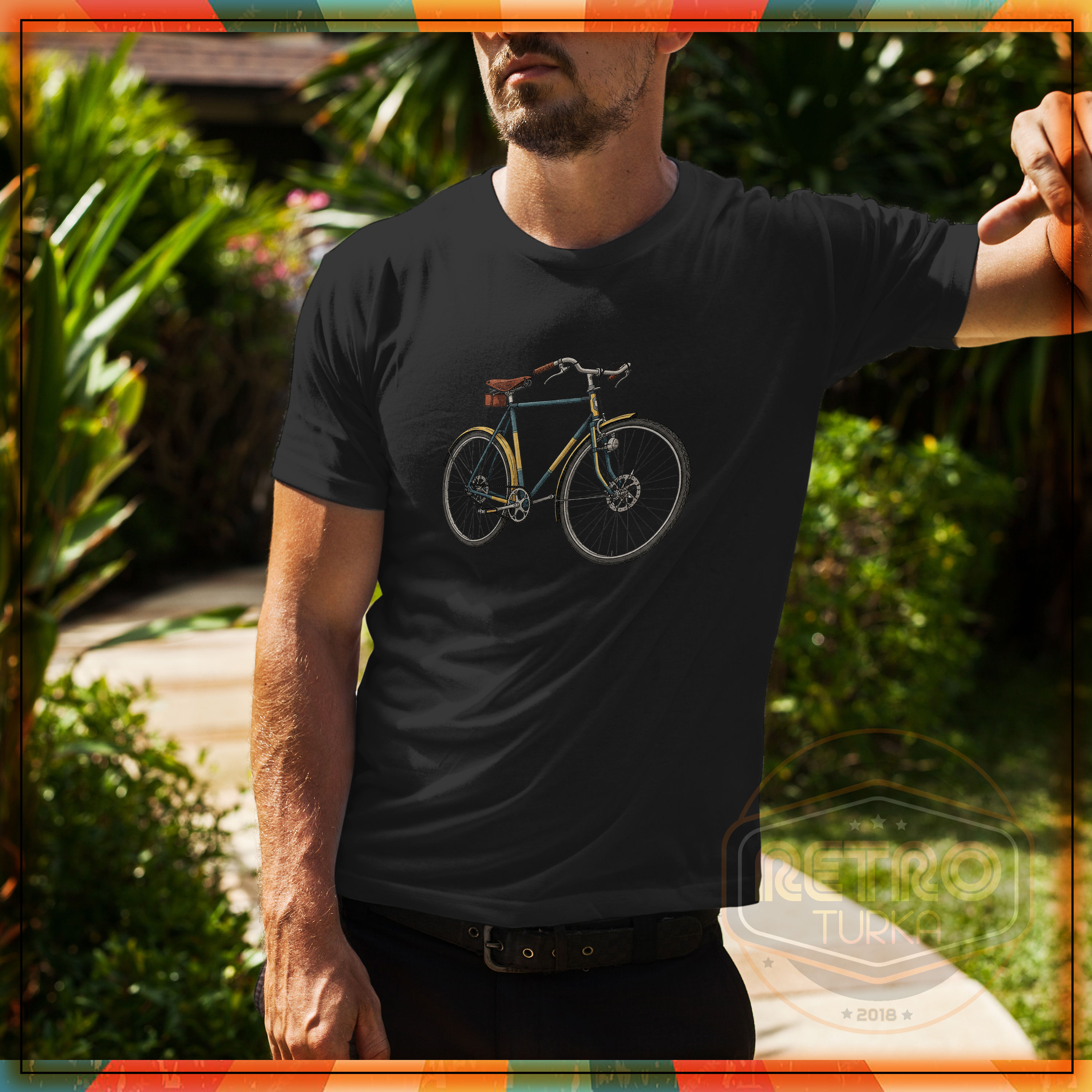 Antika Bisiklet Tişört – %100 Pamuk Unisex Retro Tasarım Tshirt