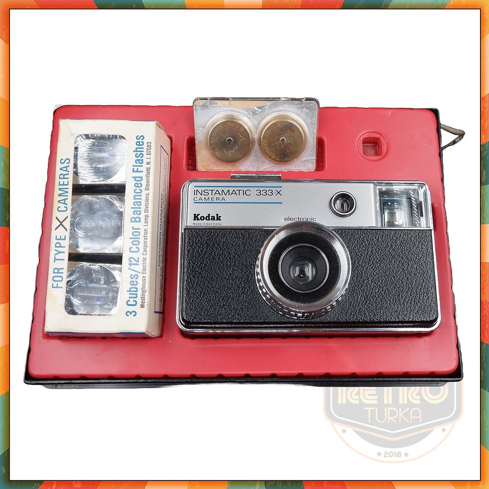 Küçük resim: Kodak Instamatic 333X Tam Set. Kutusunda Flaşları Kılıfı. Çil Kondisyon