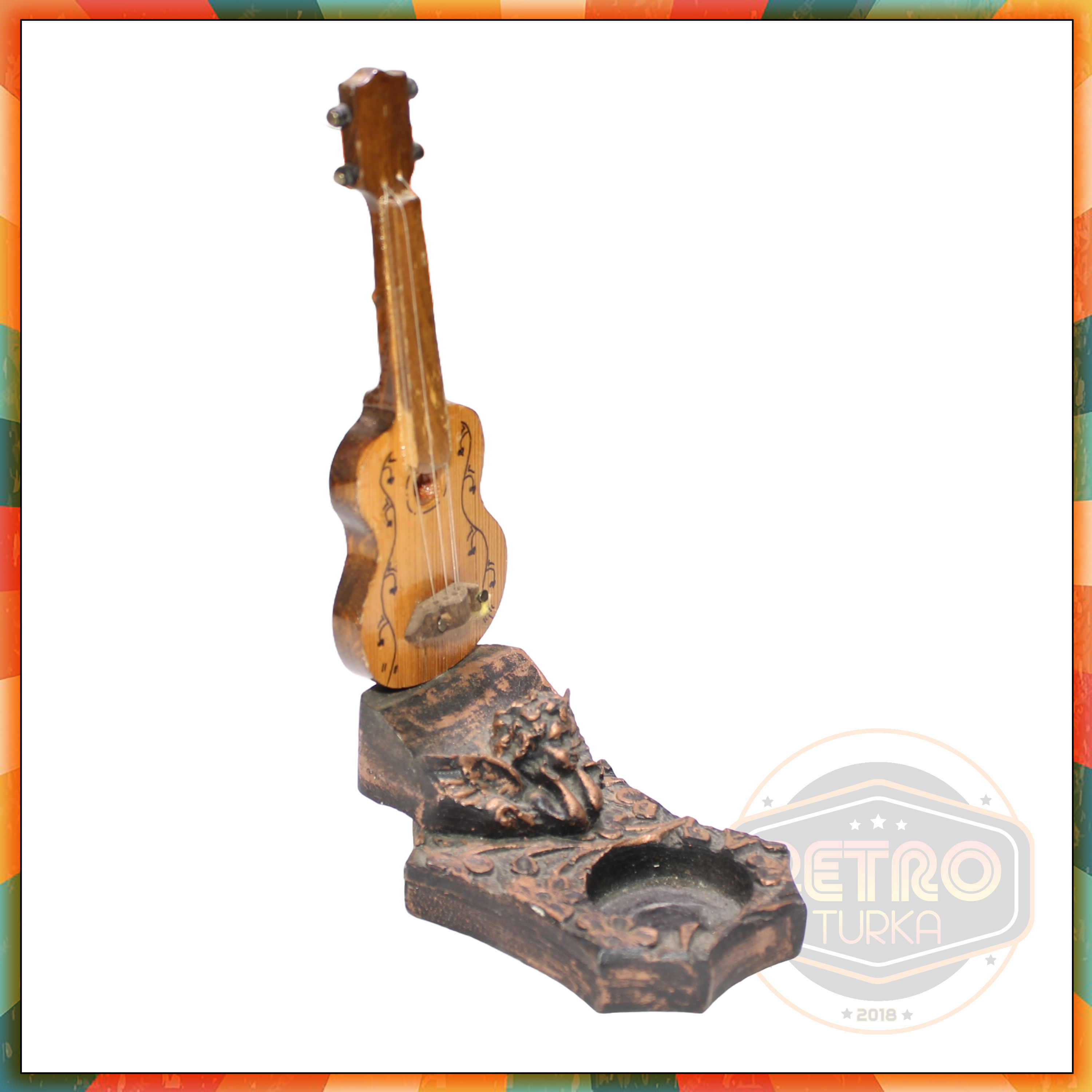 Ahşap Gitar Özel Yapım Mumluk. Çok Dekoratif.