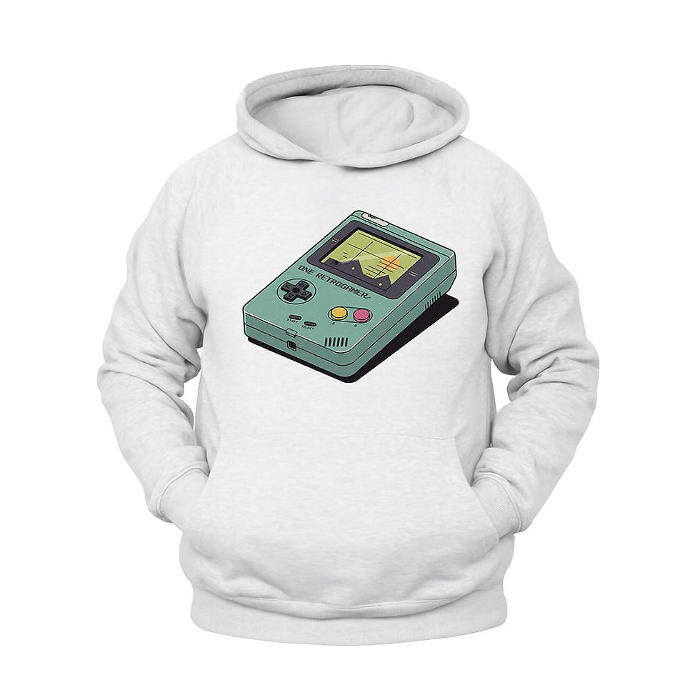 Küçük resim: Gameboy Oyun Konsolu Hoodie – Retro Grafik Baskılı Hoodie