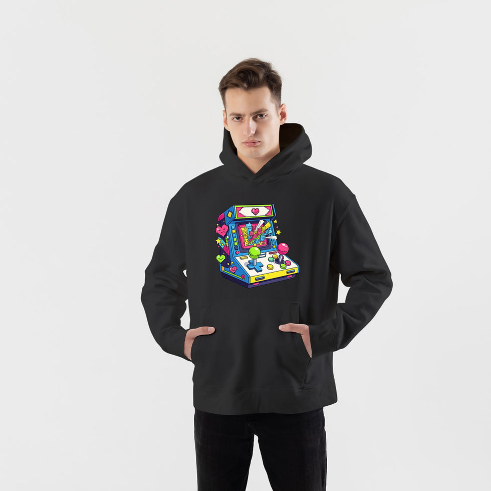 Küçük resim: Retro Atari Hoodie – Retro Grafik Baskılı Hoodie