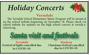 Holiday Concerts, Santa Visits and festivals