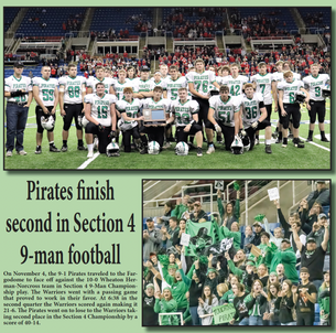 Pirates finish second in Section 4 9-man football