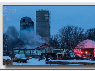 Four fire departments called to barn fire west of Bertha