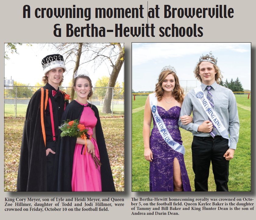 A crowning moment at Browerville & BerthaHewitt schools