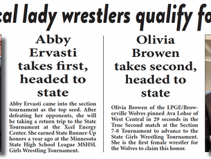 Two local lady wrestlers qualify for state