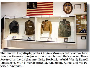 New military display at the Clarissa Museum