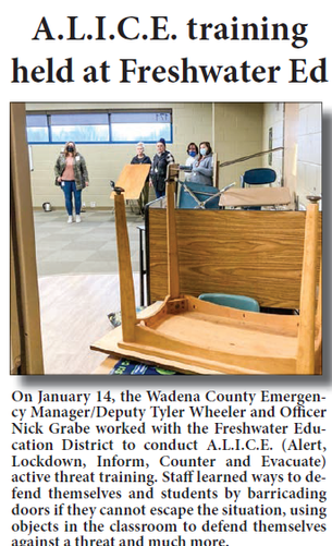 A.L.I.C.E. training held at Freshwater Ed