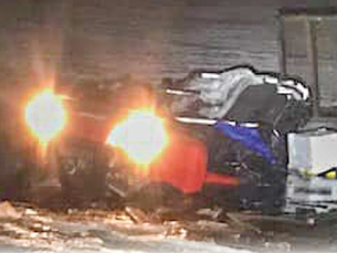 ATV and trailer go through ice