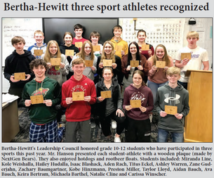Bertha-Hewitt three-sport athletes recognized
