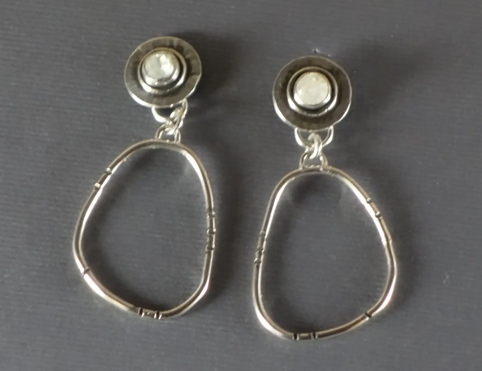 Rainbow Moonstone Post Earrings