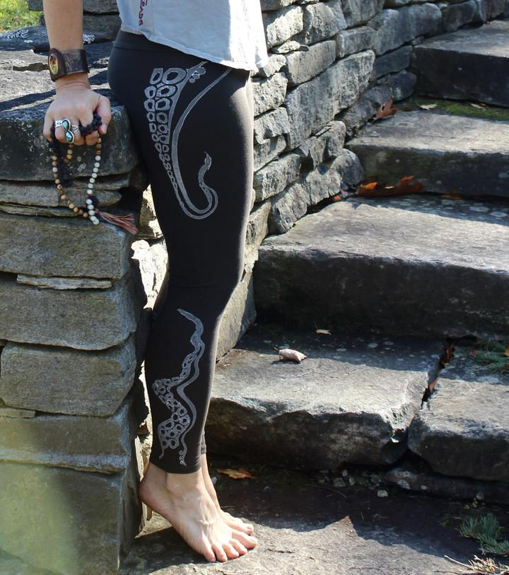 Thumbnail: Grey Octopus Leggings - Kava Threads