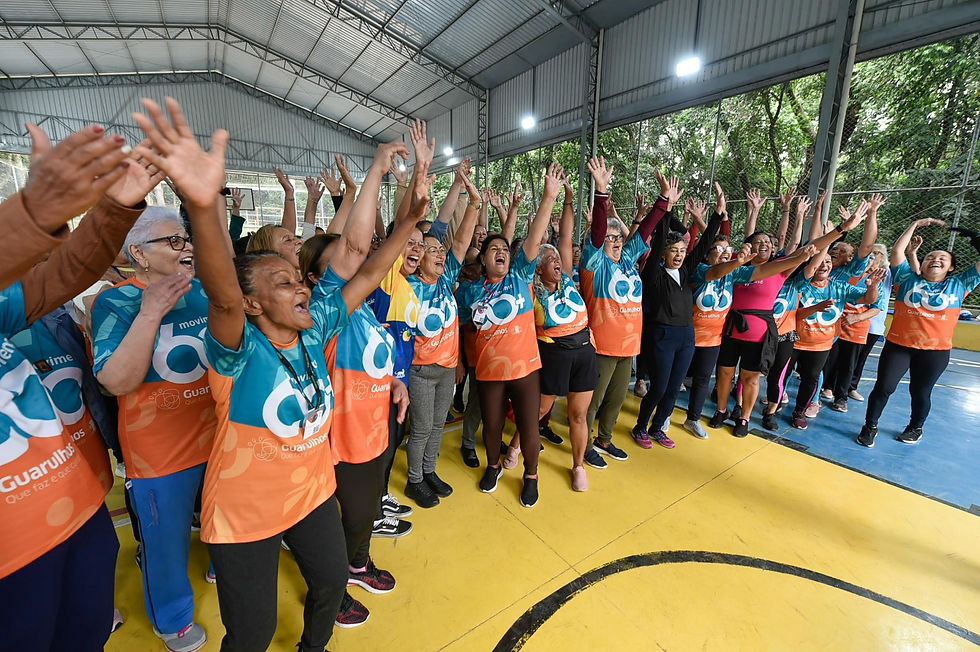A Prefeitura de Guarulhos celebra neste 1º de outubro, Dia Dia Nacional e Internacional do Idoso, a marca de 120 polos do Projeto Ativação 60+. São cerca de 11 mil idosos que participam das atividades físicas adaptadas e monitoradas promovidas gratuitamente pela Subsecretaria do Idoso de Guarulhos.