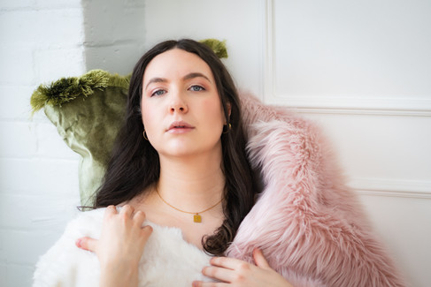 Creative studio portrait of a woman, part of a licensed portrait series by Lisa McGowan available on Cavan Images.