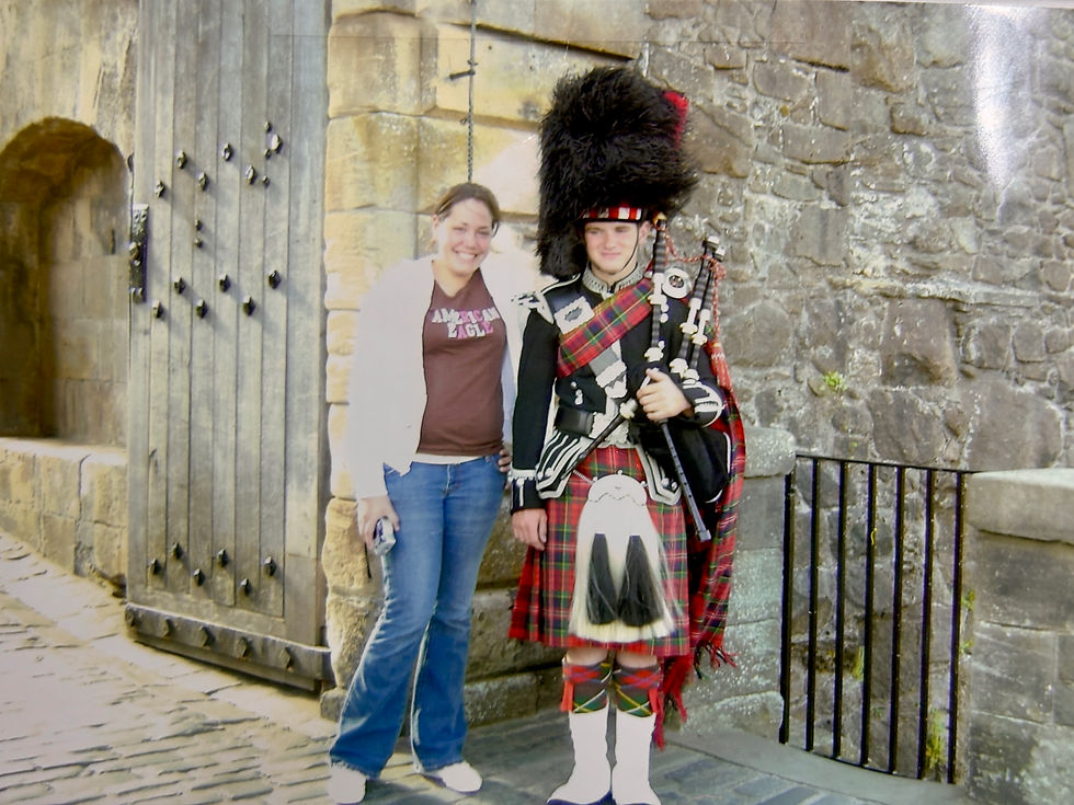 Me with a Scottish Guard, clutching the first camera I ever bought. 
