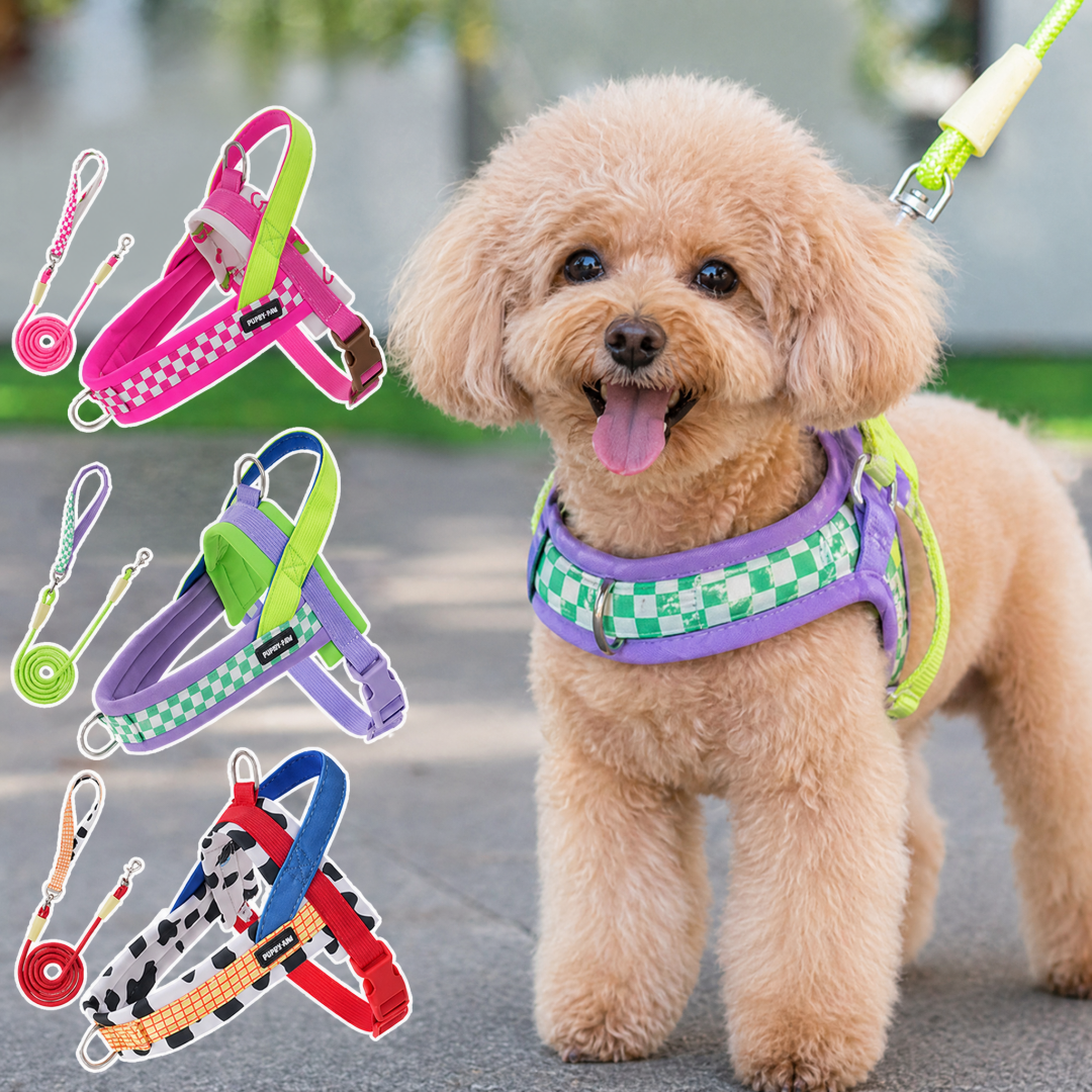 Saddle Style No Pull Dog Harness, Adjustable Soft Mesh Pet Vest with Handle, Ref