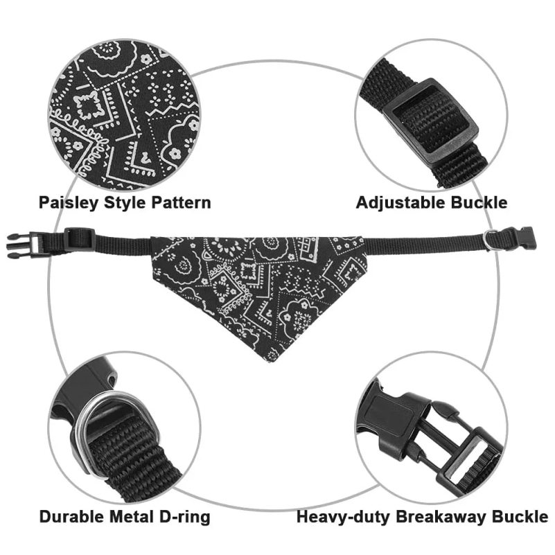 Thumbnail: Dog Collar Bandana Scarf Collar Adjustable Dog Bandanas Collar Puppy Cat Neckerc