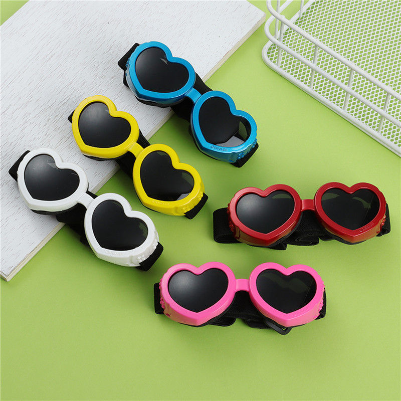 Thumbnail: 1 Pc Heart-shaped Small Dog Sunglasses Waterproof UV Protection Cat Sun Glasses 