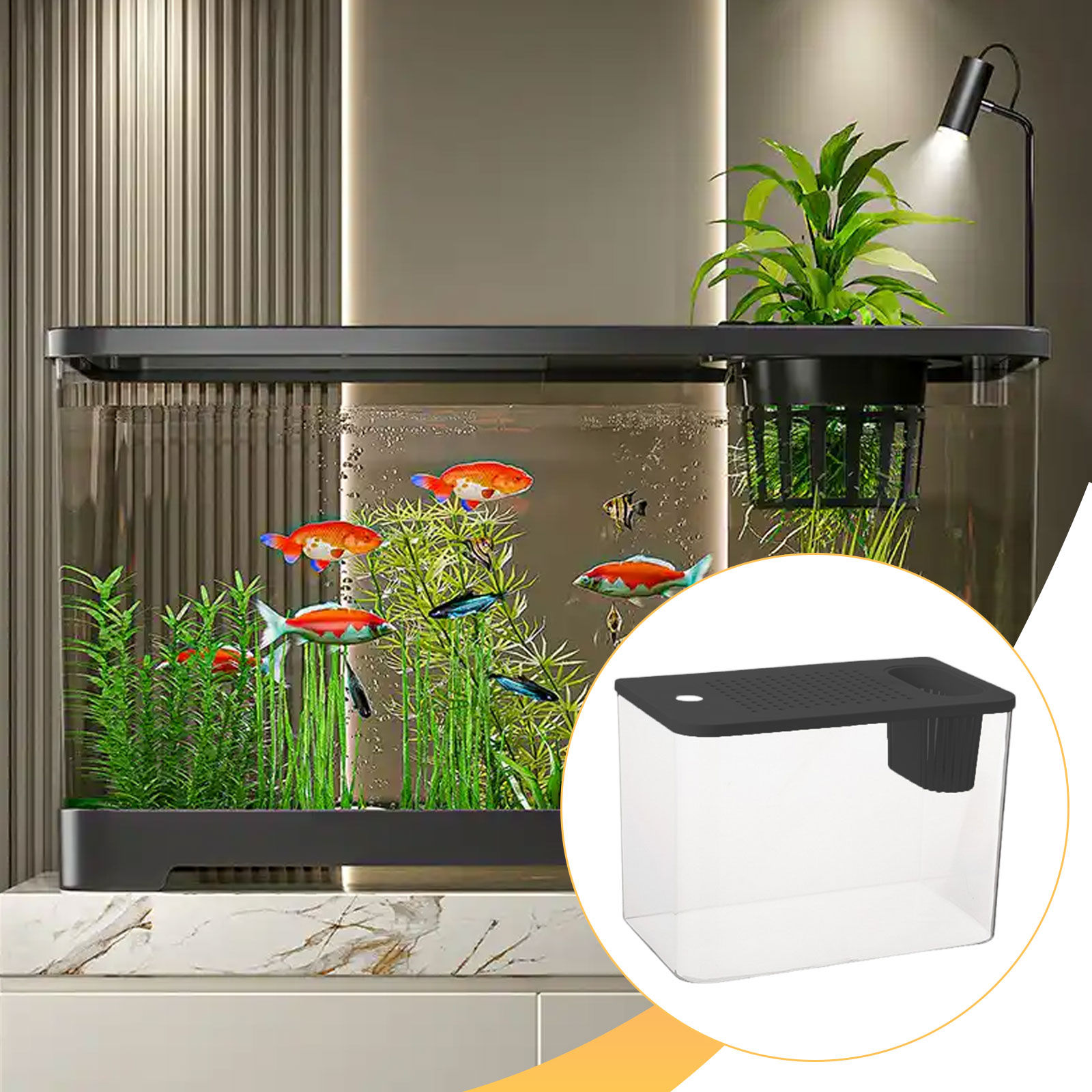 Reptile Terrarium Clear View Breeding Tank Habitat Cage Small Fish Tank Feeding
