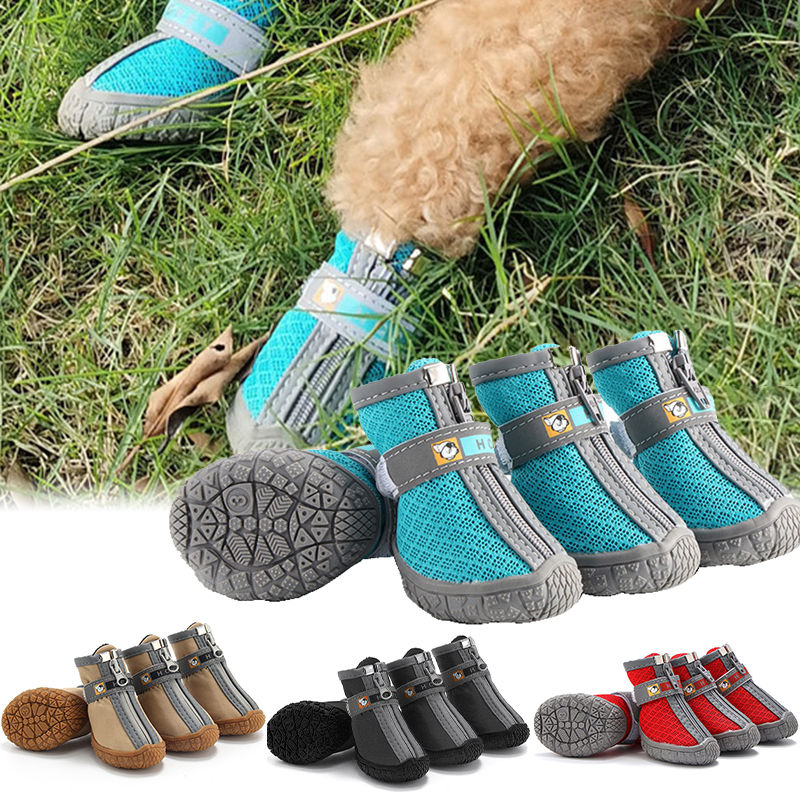 Dog Shoes Non-Slip Soles Thick Plush Protection Paw Pet Shoes Warm For Dog Non-S