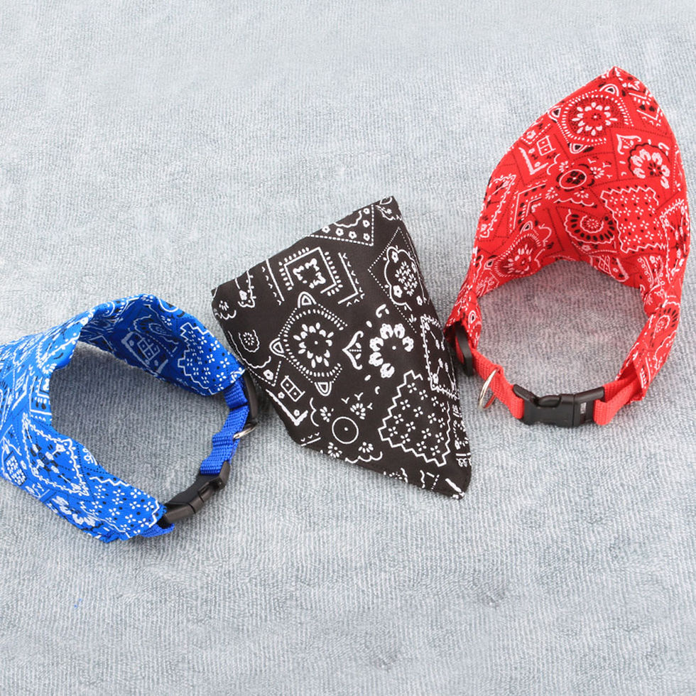 Thumbnail: Dog Collar Bandana Scarf Collar Adjustable Dog Bandanas Collar Puppy Cat Neckerc