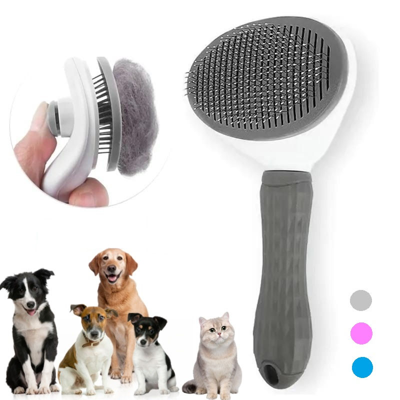 Self-cleaning Pet Hair Remove Comb Cat Slicker Brush Pet Hair Removal Comb For C
