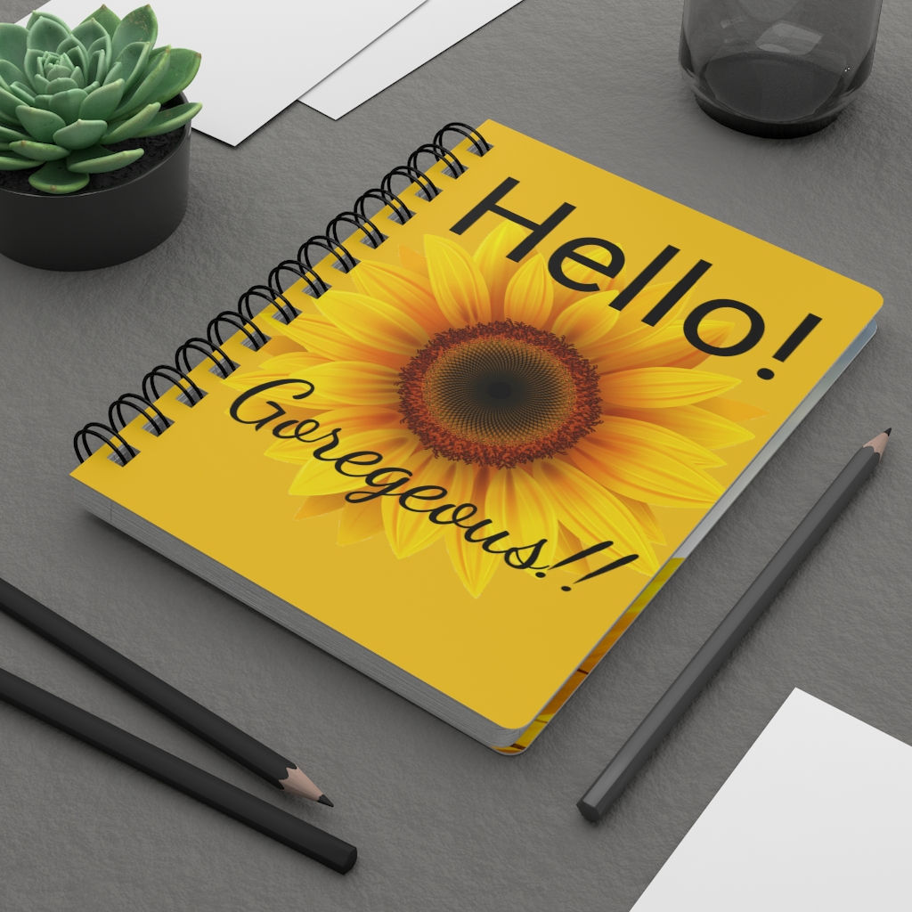 Hello Goregeous Yellow Spiral Bound Journal