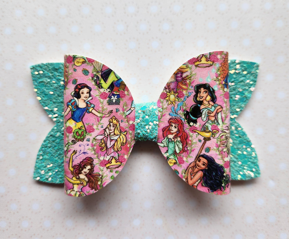 Pink Princess's - Single Hair Bow