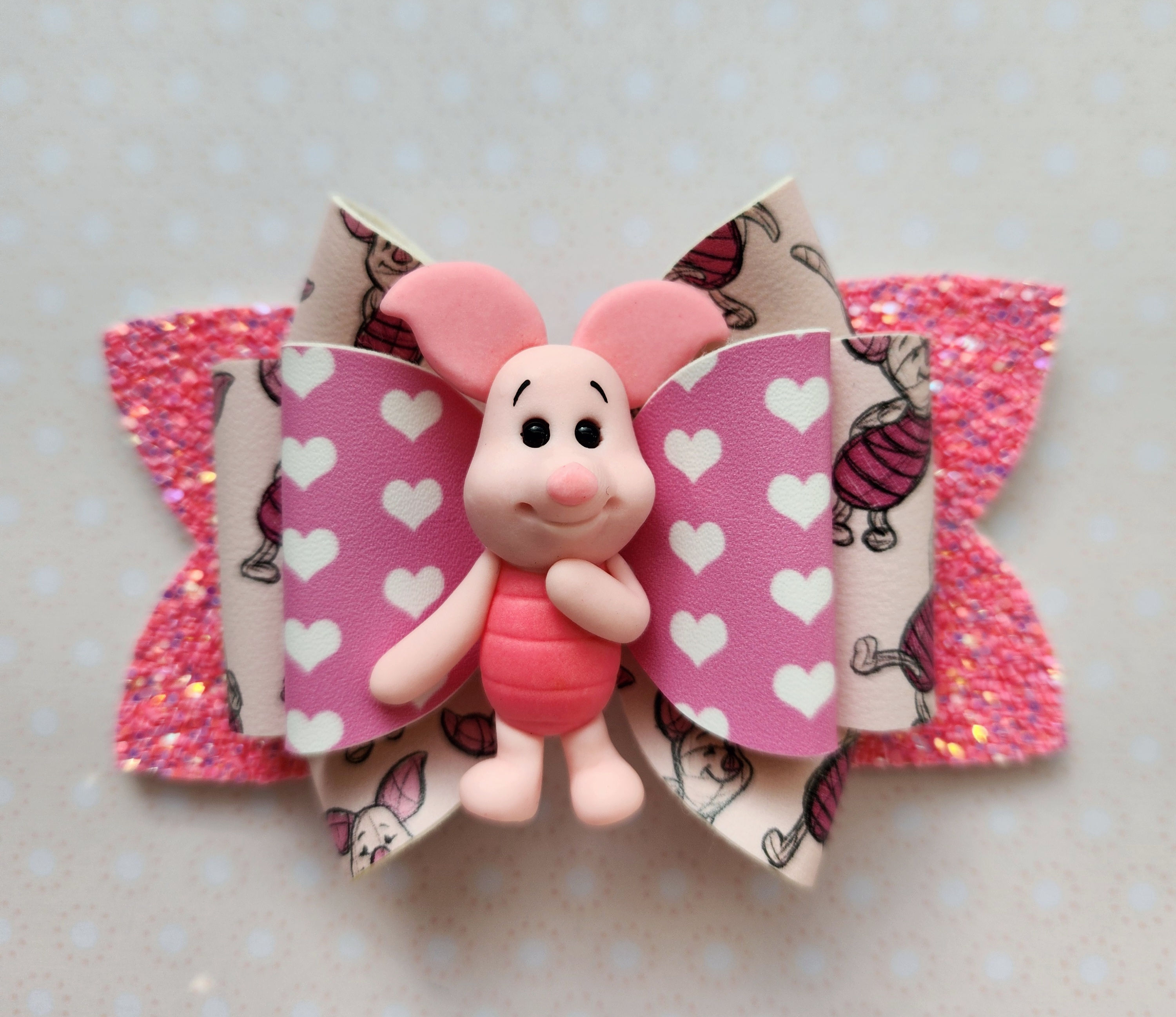 Piggy 1 - Clay Hair Bow